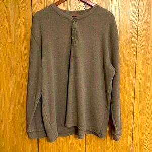 Eddie Bauer, 2XL, Grey Long-Sleeve Henley Shirt